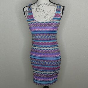 Reverse Multicolored Embroidered 90s Y2k Dress Size M